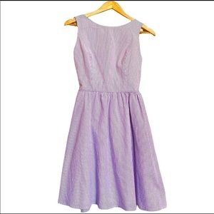 Lauren James Emerson Dress Seersucker Purple M
